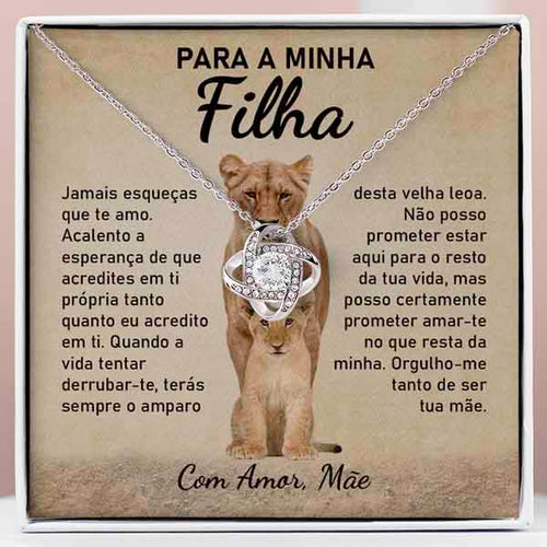 Para a Minha Filha – Colar banhado a ouro branco 14k com cristais de zirconia cúbica LILLIA
