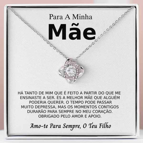 Para a Minha Mãe - Colar banhado a ouro branco 14k com cristais de zirconia cúbica OLIVIA