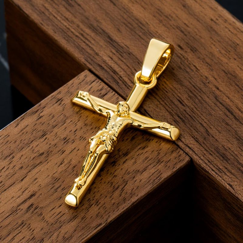 Para o meu Pai - Colar Cruz Banhado a Ouro 24K (com dedicatória à escolha)