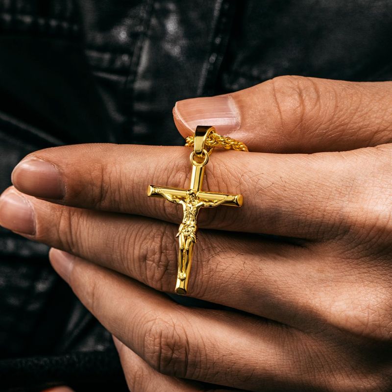 Para o meu Pai - Colar Cruz Banhado a Ouro 24K (com dedicatória à escolha)