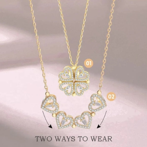 Para a Minha Mulher – Colar Trevo Banhado a Ouro 18K 2em1