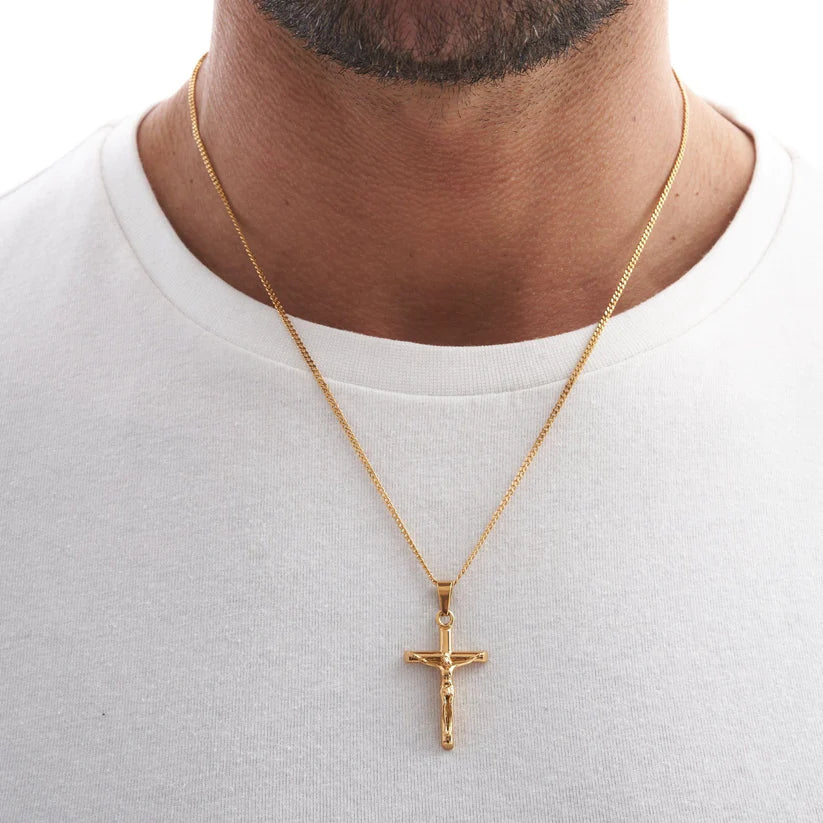 Para o meu Pai - Colar Cruz Banhado a Ouro 24K (com dedicatória à escolha)