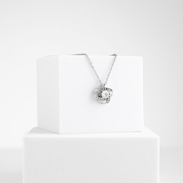 Para a Minha Deslumbrante e Sexy Alma Gémea – Colar banhado a ouro branco 14k com cristais de zirconia cúbica MORGAN