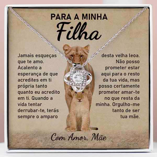 Para a Minha Filha – Colar banhado a ouro branco 14k com cristais de zirconia cúbica LILLIA