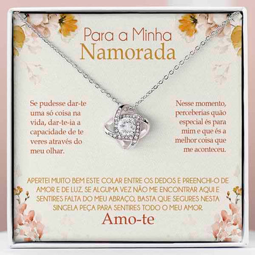 Para a Minha Namorada – Colar banhado a ouro branco 14k com cristais de zirconia cúbica CELESTE
