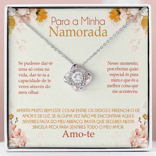 Para a Minha Namorada – Colar banhado a ouro branco 14k com cristais de zirconia cúbica CELESTE