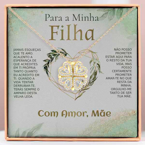 Para a Minha Filha – Colar 2em1 com motivo trevo e corações KIARA_CLOVERIE