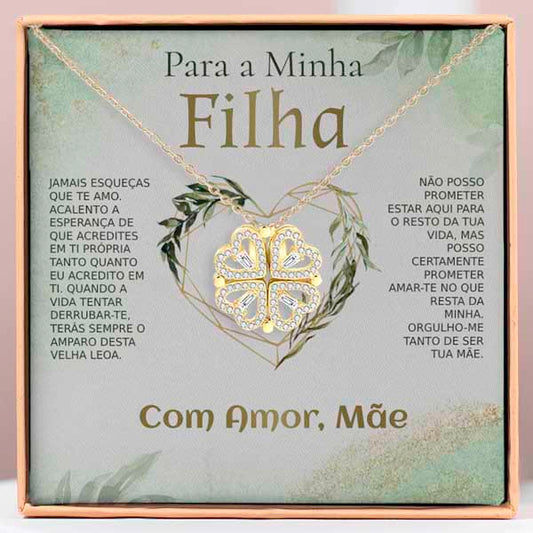 Para a Minha Filha – Colar 2em1 com motivo trevo e corações KIARA_CLOVERIE