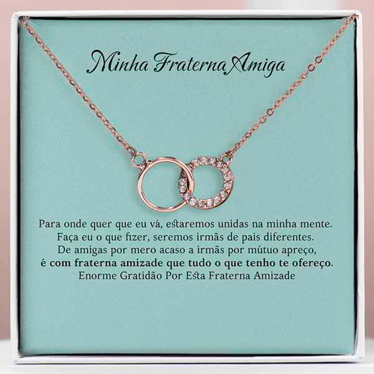 Minha Fraterna Amiga – Colar em ouro rosa com cristais de zircónias cúbicas NILAH_FOREVERNECKLACE