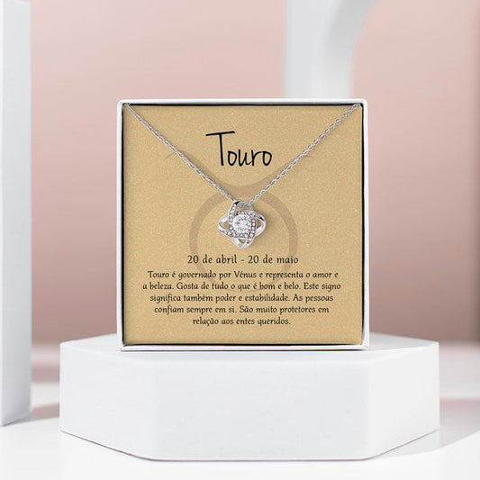 Cartão Zodíaco – Colar banhado a ouro branco 14k TAURUS