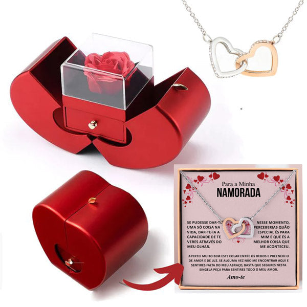 Para a Minha Namorada – Colar com pingente de corações JULIET_HEARTS_APPLEROSE