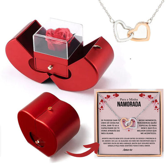 Para a Minha Namorada – Colar com pingente de corações JULIET_HEARTS_APPLEROSE