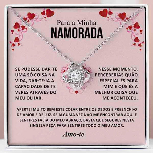 Para a Minha Namorada – Colar banhado a ouro branco 14k com cristais de zirconia cúbica JULIET