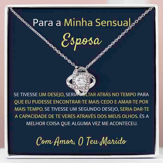 Para a Minha Deslumbrante e Sexy Alma Gémea – Colar banhado a ouro branco 14k com cristais de zirconia cúbica MORGAN