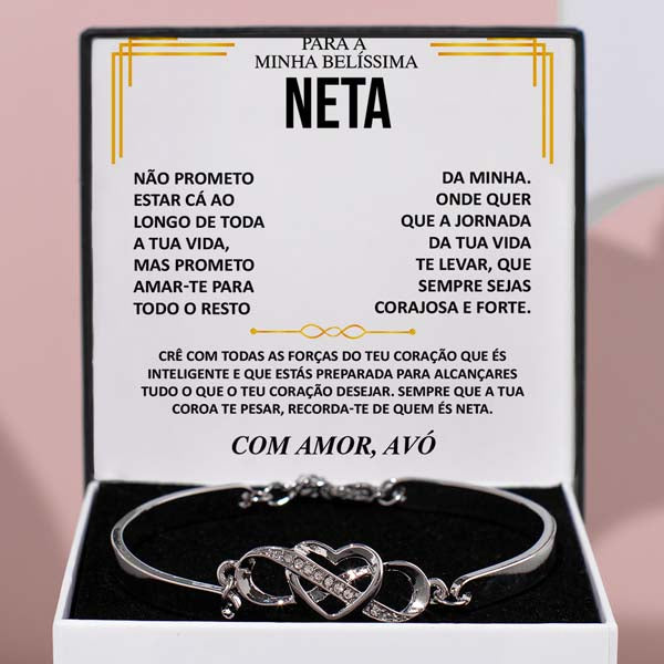 Para a Minha belissima neta – Guarda-me sempre no teu coração Pulseira –  ORIANA_HEARTBRACELET