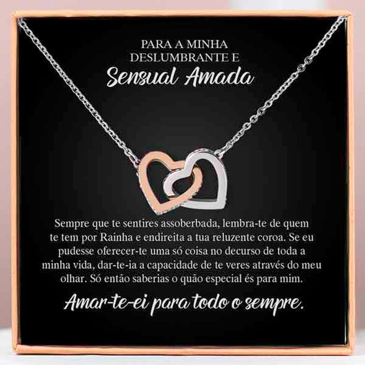 Para a Minha Deslumbrante e Sensual Amada- Colar de Corações Interligados LUX_HEARTS