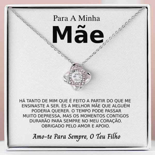 Para a Minha Mãe - Colar banhado a ouro branco 14k com cristais de zirconia cúbica OLIVIA
