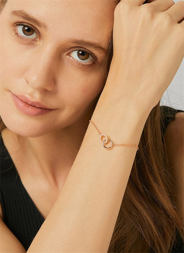 Para a Minha Linda Neta – Pulseira de círculo interligada ORIANA_FOREVERBRACELET